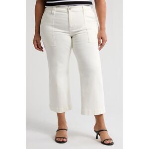 Liverpool High Rise Stride Patch Pocket Crop Wide Leg Jeans White 8/29 #768